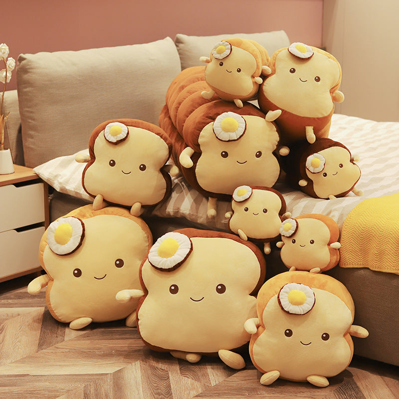 Toast plush toy pouch egg sliced bread long pillow large sleeping pillow cushion