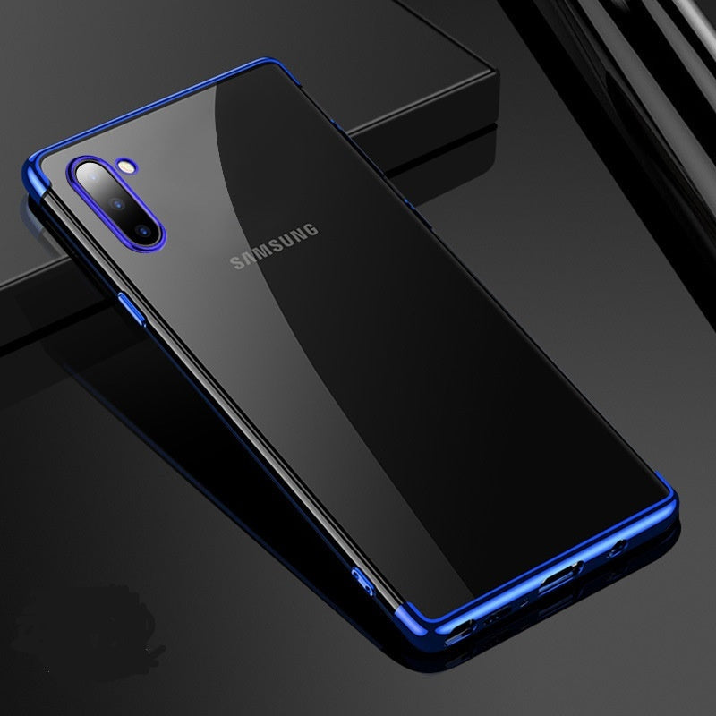 It Is Suitable For Samsung Note10 Plus Electroplating Three-Stage Mobile Phone Case, Transparent All Inclusive Fall Protection Case, Light And Soft