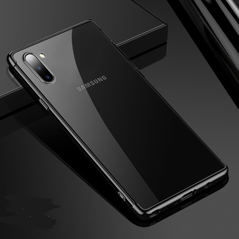 It Is Suitable For Samsung Note10 Plus Electroplating Three-Stage Mobile Phone Case, Transparent All Inclusive Fall Protection Case, Light And Soft