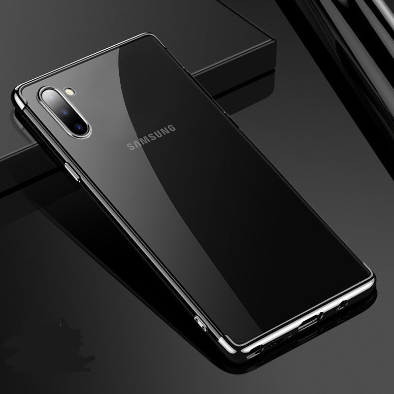 It Is Suitable For Samsung Note10 Plus Electroplating Three-Stage Mobile Phone Case, Transparent All Inclusive Fall Protection Case, Light And Soft