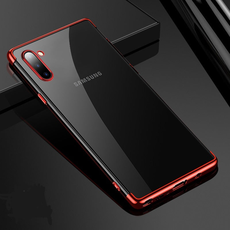 It Is Suitable For Samsung Note10 Plus Electroplating Three-Stage Mobile Phone Case, Transparent All Inclusive Fall Protection Case, Light And Soft