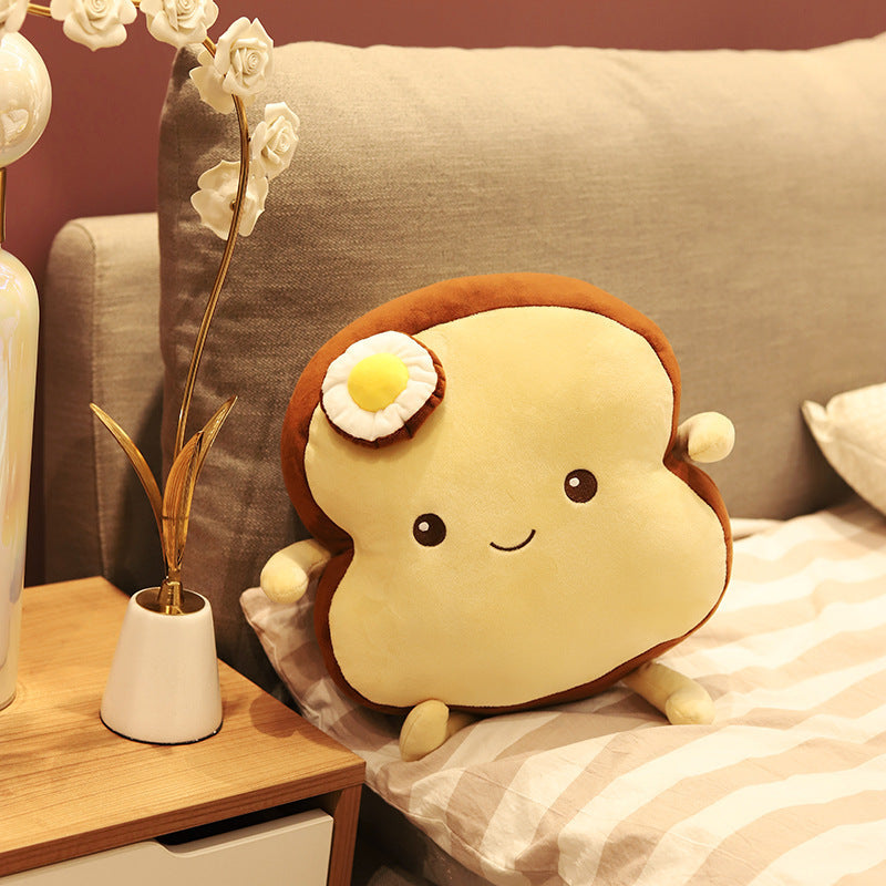 Toast plush toy pouch egg sliced bread long pillow large sleeping pillow cushion