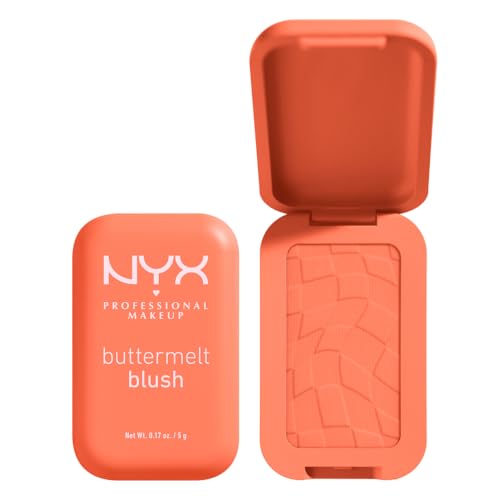 NYX Professional Makeup Buttermelt Blush, Buttery Soft Powder Blush, Up to 12 H Wear, Fade & Transfer Resistant, With Mango, Almond & Shea Butters, Shade: Getting Butta