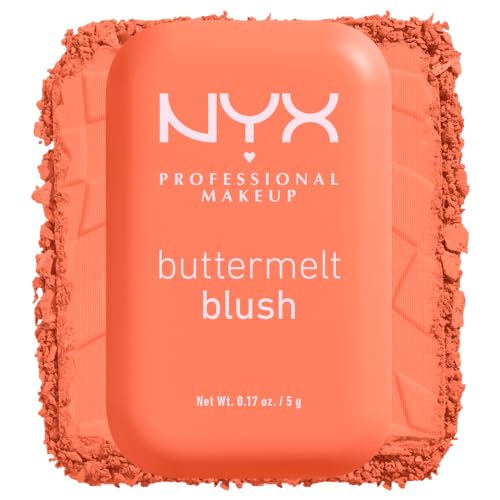 NYX Professional Makeup Buttermelt Blush, Buttery Soft Powder Blush, Up to 12 H Wear, Fade & Transfer Resistant, With Mango, Almond & Shea Butters, Shade: Getting Butta