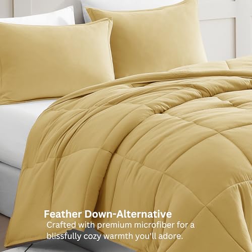 Comforter Set Queen Size - Goose Down Alternative – Washed Ultra-Soft - Premium All Season Warmth Bedding Set (Queen, French Blue)