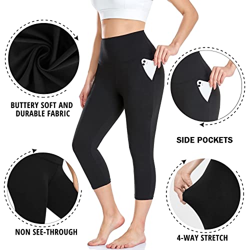 DHSO 3 Pack Leggings for Women, High Waist Tummy Control Yoga Pants Non See-Through Workout Running Tights