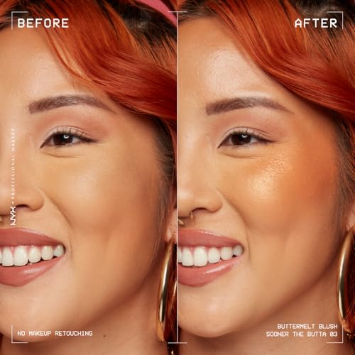 NYX Professional Makeup Buttermelt Blush, Buttery Soft Powder Blush, Up to 12 H Wear, Fade & Transfer Resistant, With Mango, Almond & Shea Butters, Shade: Getting Butta