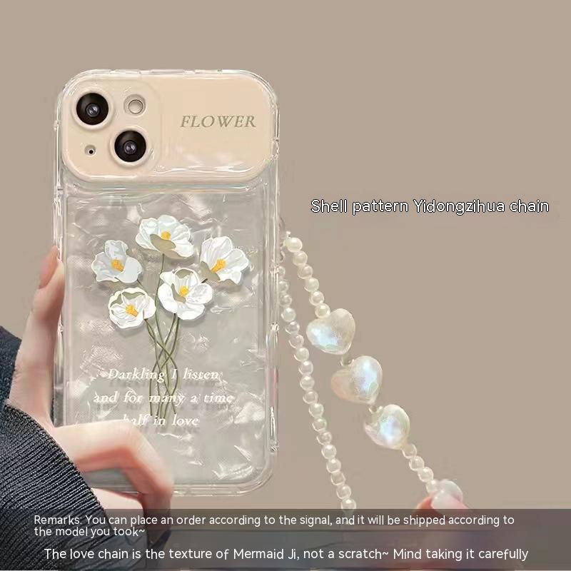 Flip Mirror Niche Flower Gradient Sequin Phone Case