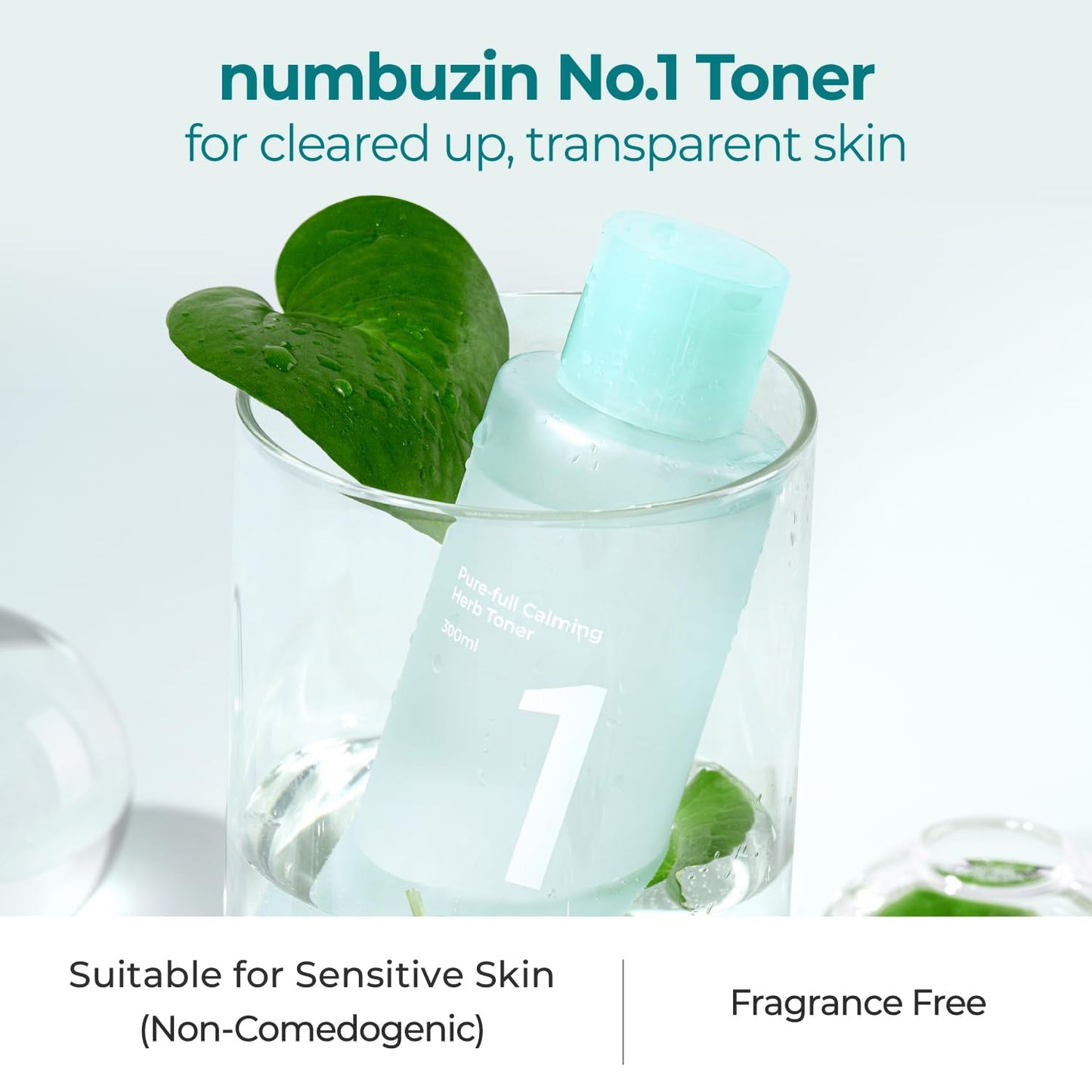 numbuzin No.1 Pure-Full Toner apaisant aux herbes 300 ml | Extrait de Centella Asiatica, apaisant en profondeur