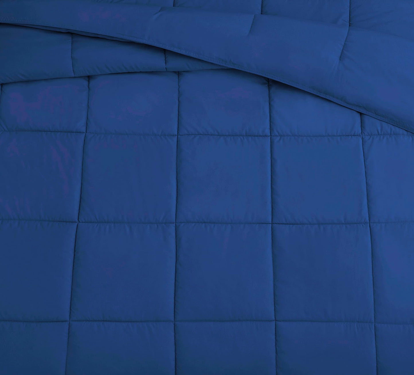 King Size Comforter Set 3 PCs Soft Quilted Down Alternative Comforter with Pillow Shams - Bedding Set, Machine Washable (King, Drak Blue)