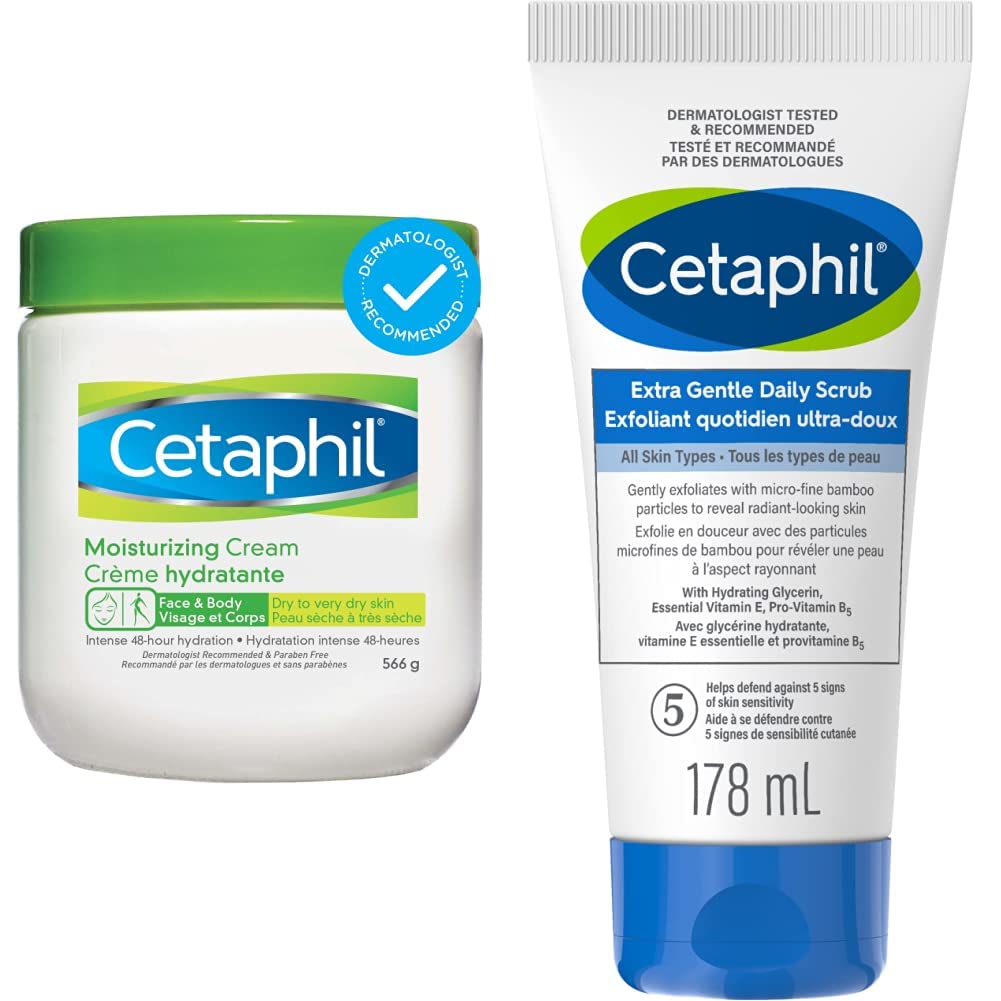 Cetaphil Moisturizing Cream with Sweet Almond Oil and Glycerin 566 g - 48hr Hydration for Dry To Very Dry and Sensitive Skin - Fragrance Free, Paraben Free - Dermatologist Recommended (Amazon Exclusive) Packaging may vary