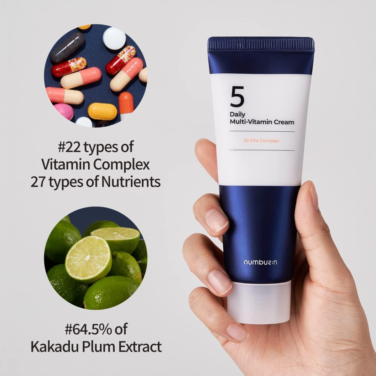 numbuzin No.5 Daily Multi-Vitamin Cream 60ml 2.02 Oz. | Vitamin C Non-Sticky Finish, Korean Skin Care for Face