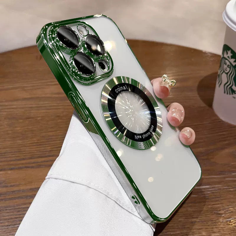 Magnifying Glass Magnetic Suction Electroplating Integrated Mirror Phone Case