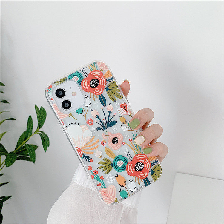 Flower Transparent All-inclusive Mobile Phone Case