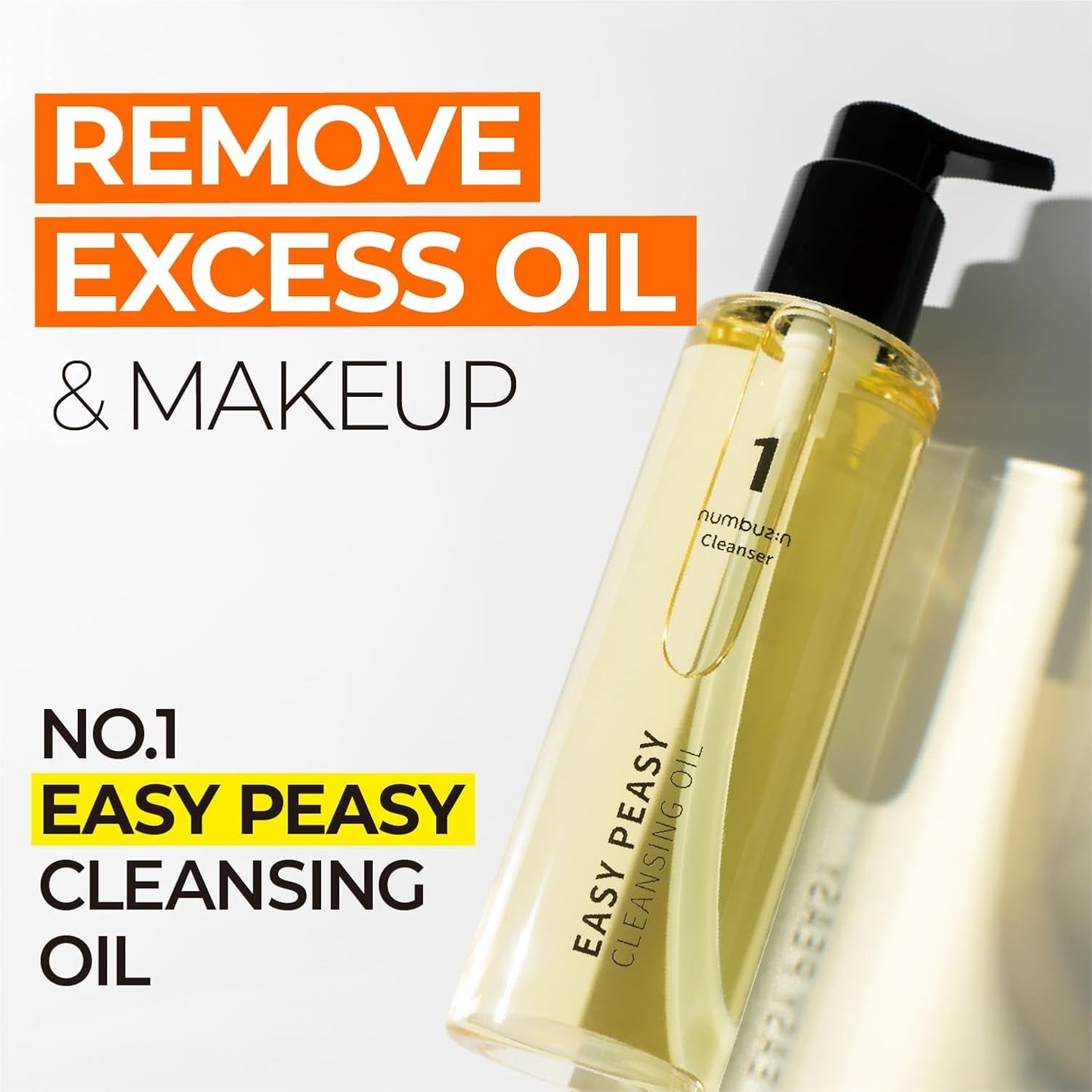 numbuzin No.1 Easy Peasy Cleansing Oil, 6.76fl oz / 200ml | Natrue-derived cleansing, Soothing, Moisturization
