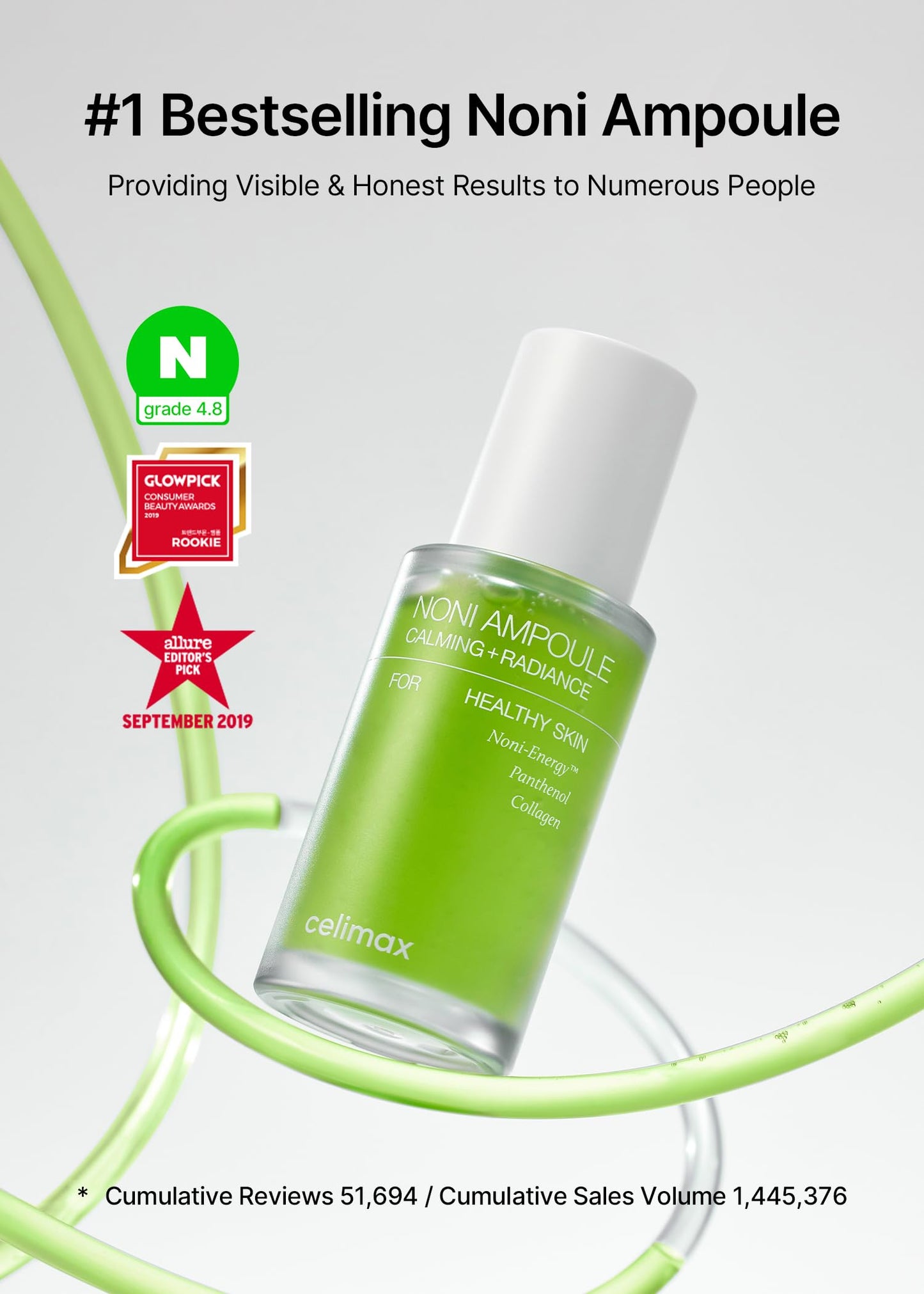 celimax Noni Energy Ampoule 50ml | with Noni Extract, Hydrating, Moisturizing & Soothing Serum for Wrinkles & Fine Lines, Mild Ampoule For Face