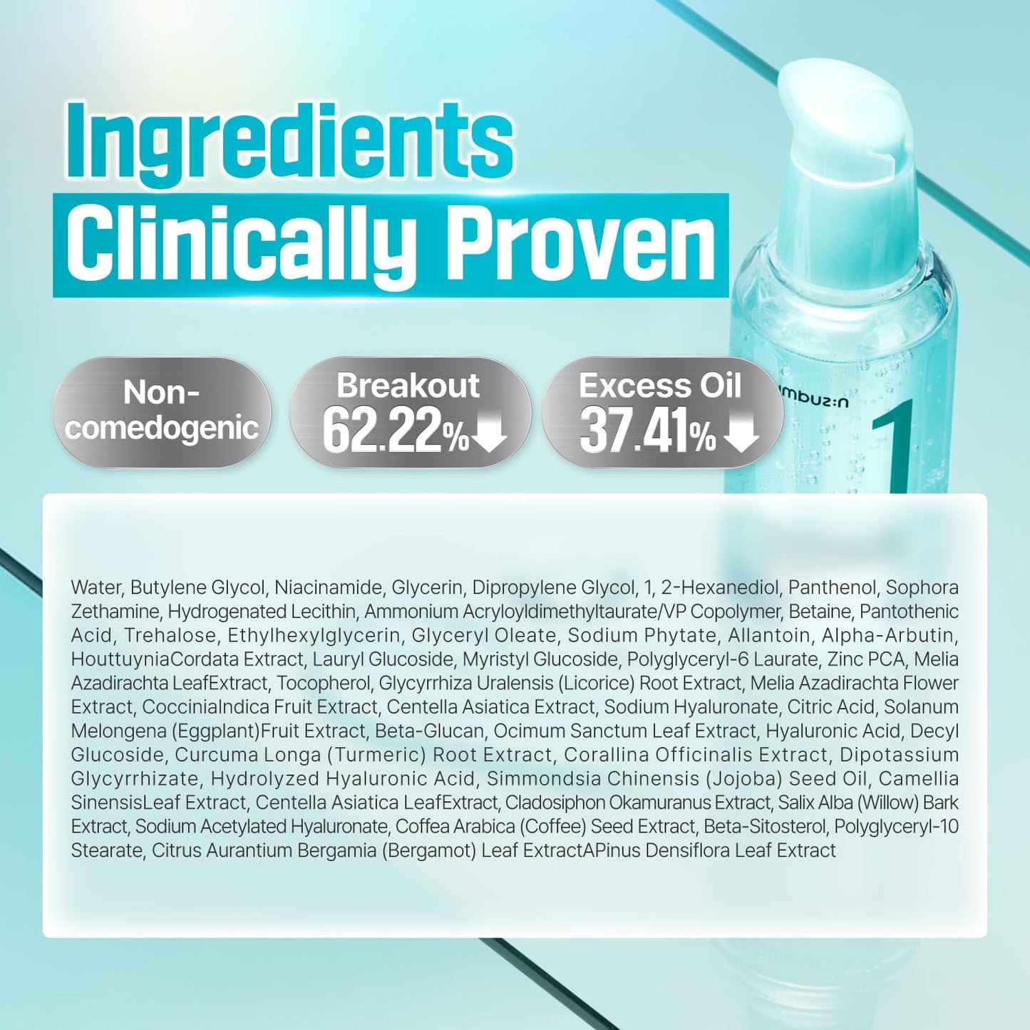 numbuzin No.1 Pantothenic B5 Active Soothing Serum | Lightweight Facial Serum, Excess Oil Control, Pantothenic Acid, Hydrating, Korean Skincare | 50ml, 1.69 fl oz