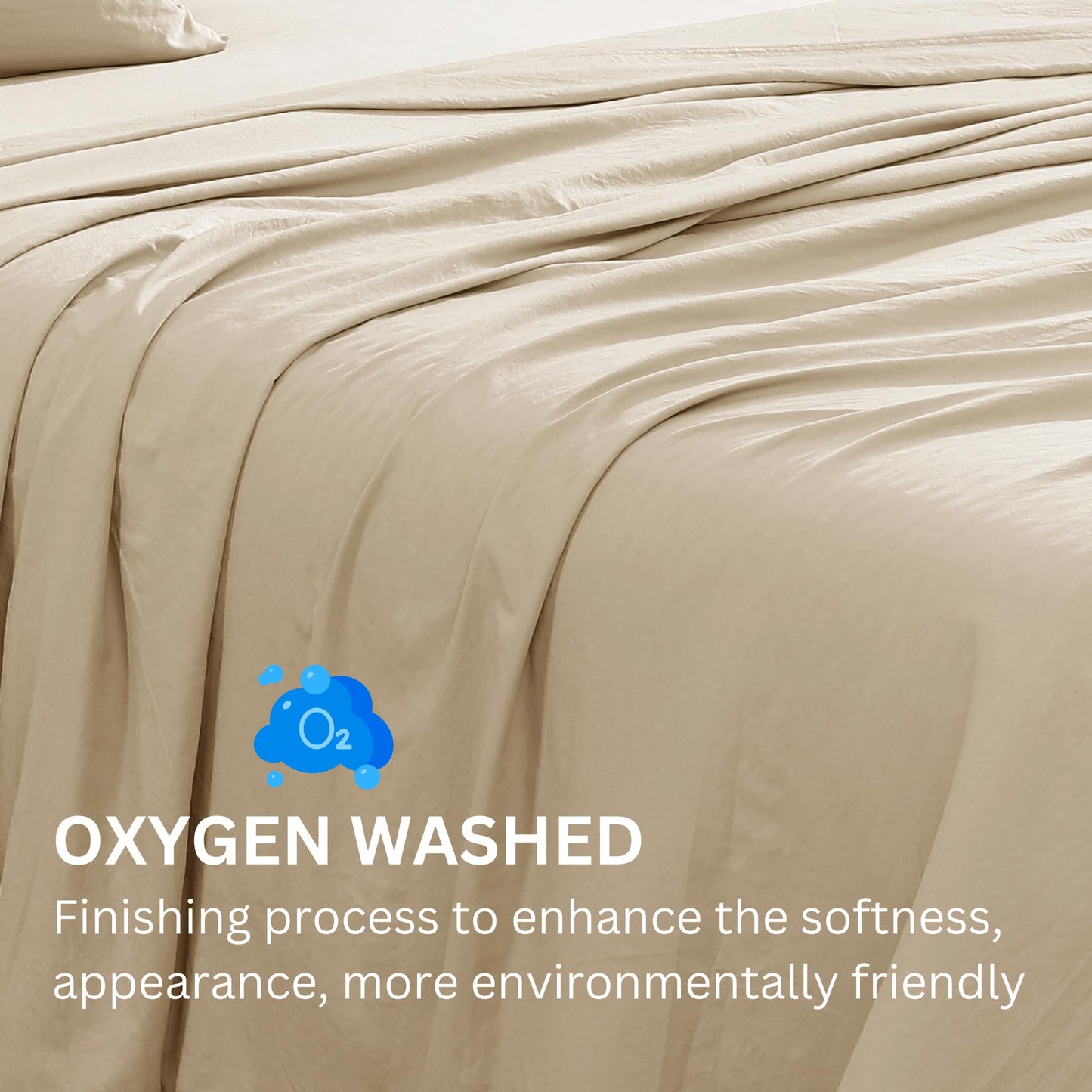 Queen Sheet Set Oxygen Washed - Premium Ultra-Soft Microfiber Queen Bed Sheets - Incredible Softness - Deep Pocket - Bedding Sheets & Pillowcases (Queen, Charcoal)