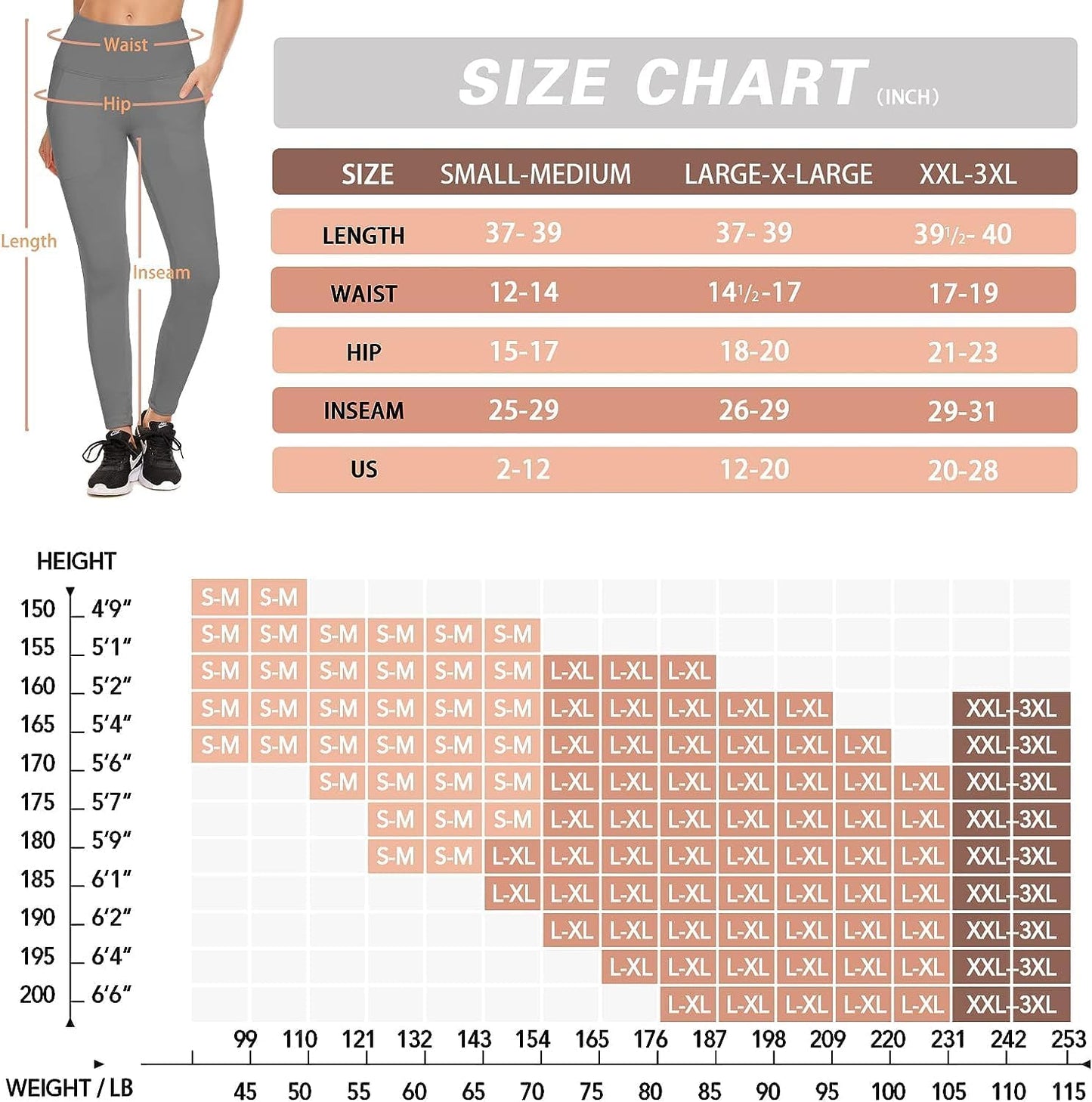 DHSO 3 Pack Leggings for Women, High Waist Tummy Control Yoga Pants Non See-Through Workout Running Tights