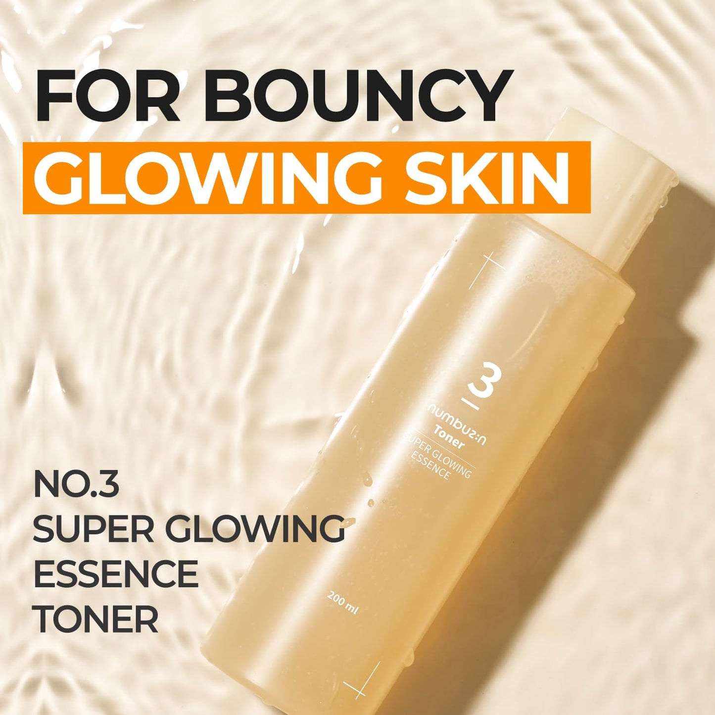 numbuzin No.3 Super Glowing Essence Toner | Fermented Ingredients, Niacinamide, Galactomyces, glowy Skin Radiance | Korean Skin Care for Face (200ml 6.76 Fl Oz)