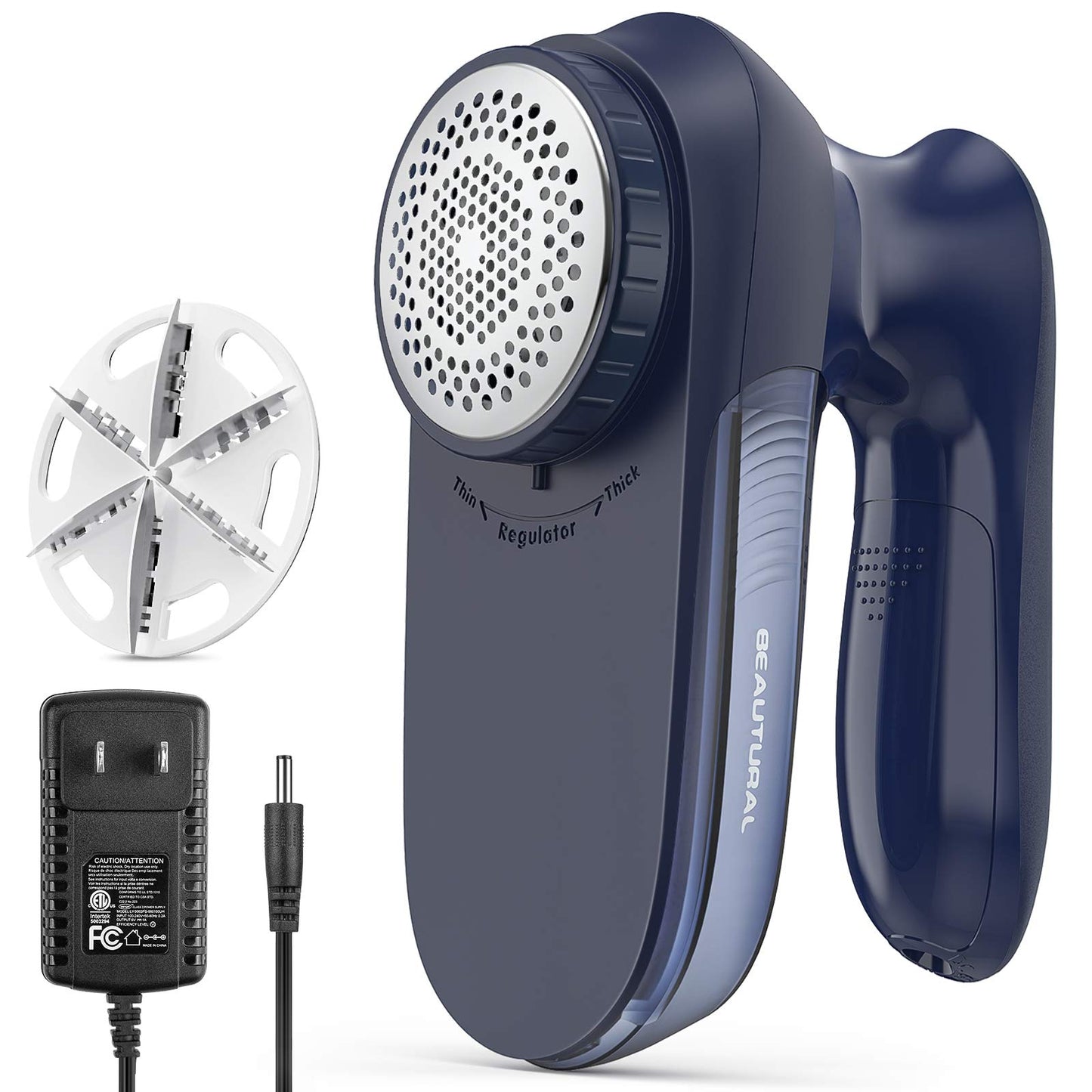 BEAUTURAL Lint Remover Fabric Shaver and Sweater Defuzzer with 2-Speeds, 2 Replaceable Stainless Steel Blades, Battery Operated