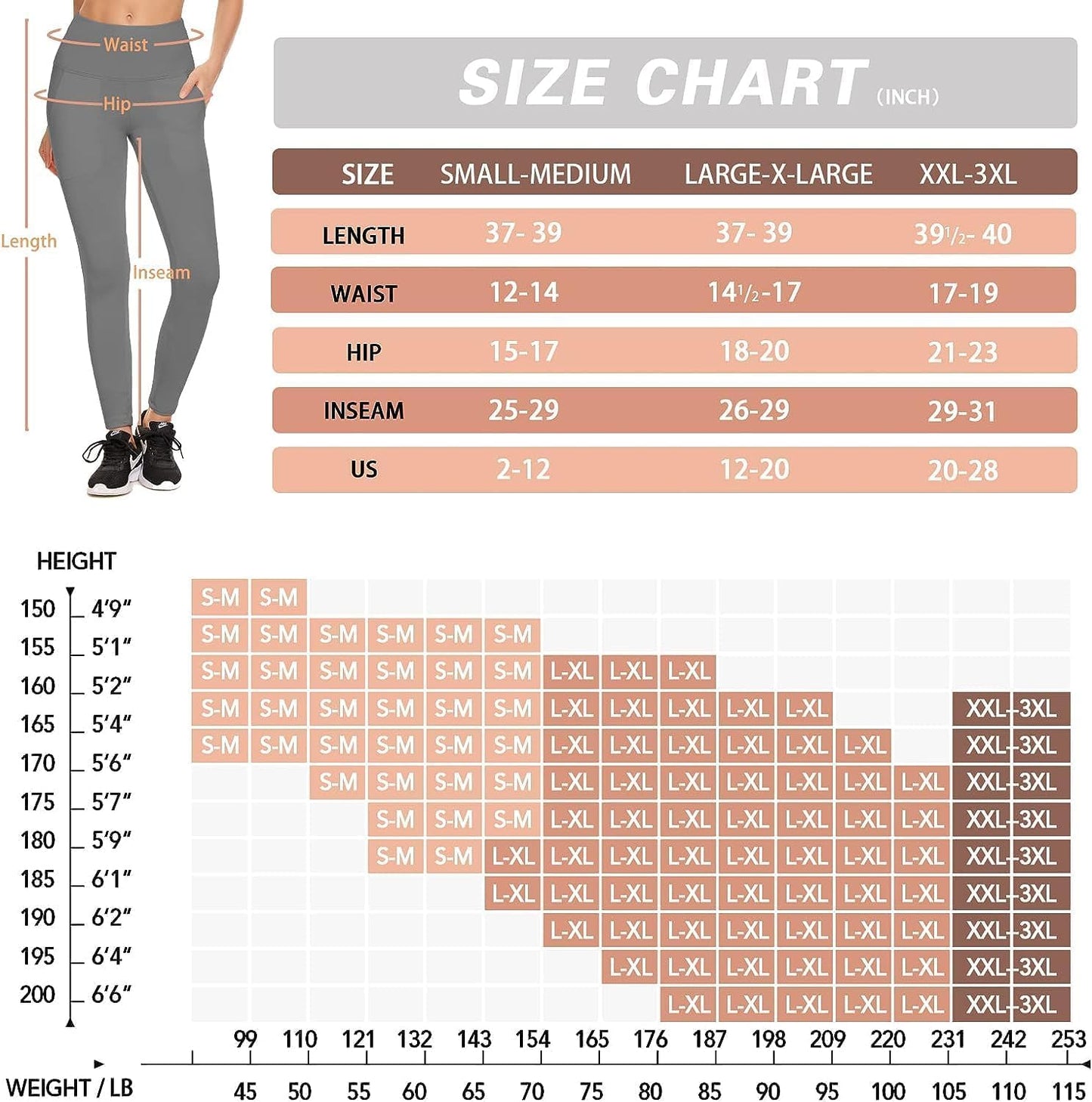 DHSO 3 Pack Leggings for Women, High Waist Tummy Control Yoga Pants Non See-Through Workout Running Tights