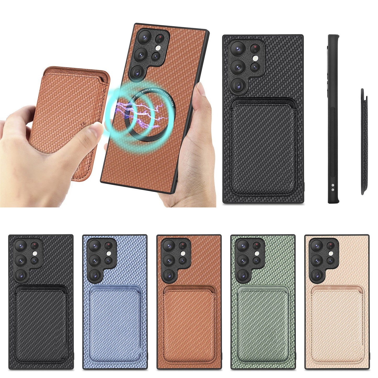 Magnetic Suction Card Pack S22P Fiber Stripe NOTE20 All-pack Protective Case