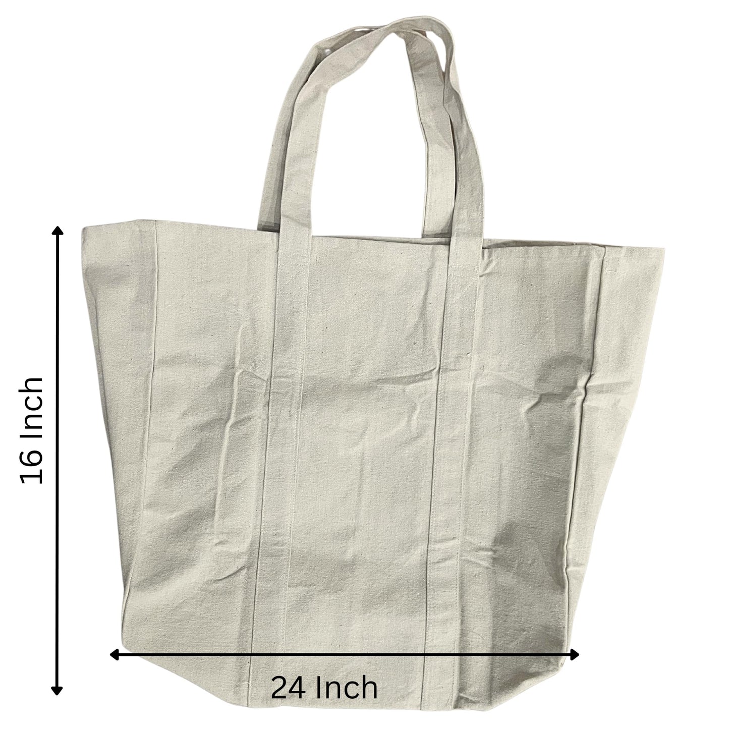 Reusable Grocery Bags 2 Pack Durable Cotton Canvas Heavy Duty Tote Bag with Reinforced Bottom Multi Purpose Tote