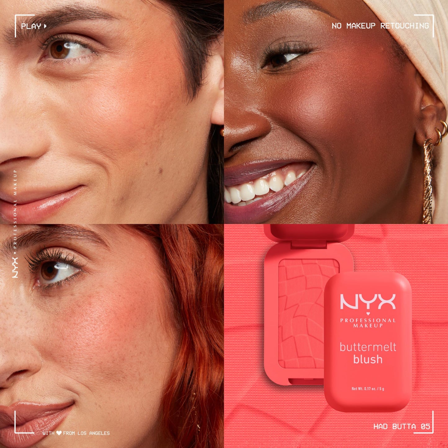 NYX Professional Makeup Buttermelt Blush, Buttery Soft Powder Blush, Up to 12 H Wear, Fade & Transfer Resistant, With Mango, Almond & Shea Butters, Shade: Getting Butta
