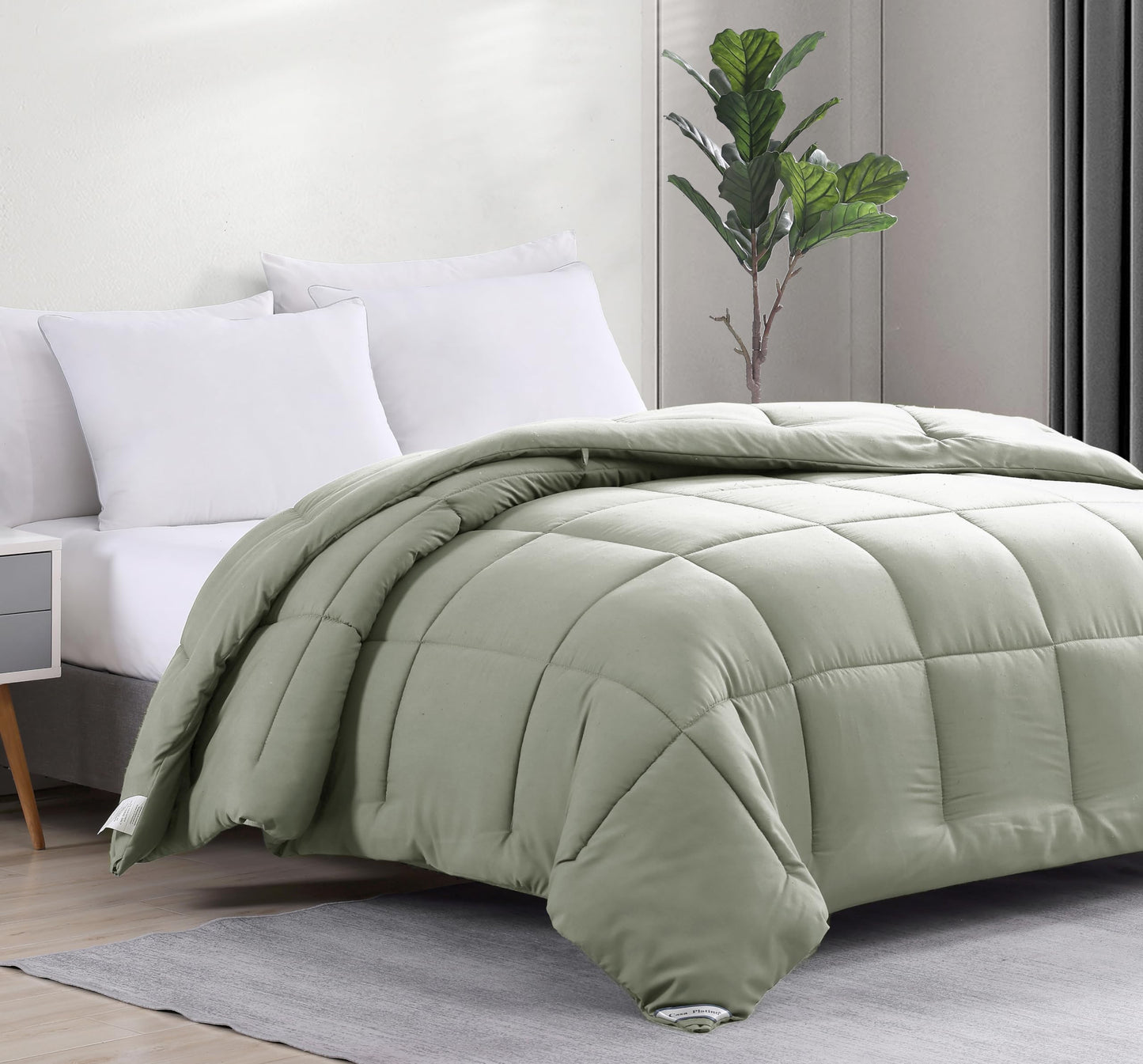 Comforter Queen Size Down Alternative Microfiber Quilted Solid Comforter/Duvet Insert - Ultra Soft Hypoallergenic Bedding - Medium Warmth for All Seasons Queen Comforter - White