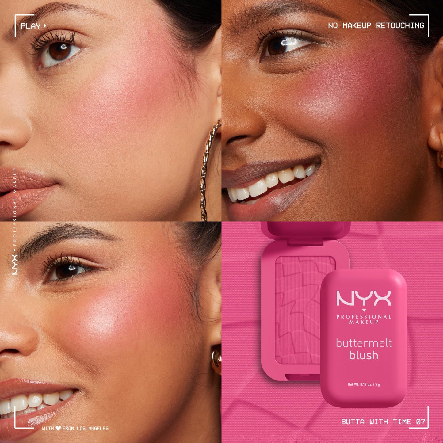NYX Professional Makeup Buttermelt Blush, Buttery Soft Powder Blush, Up to 12 H Wear, Fade & Transfer Resistant, With Mango, Almond & Shea Butters, Shade: Getting Butta