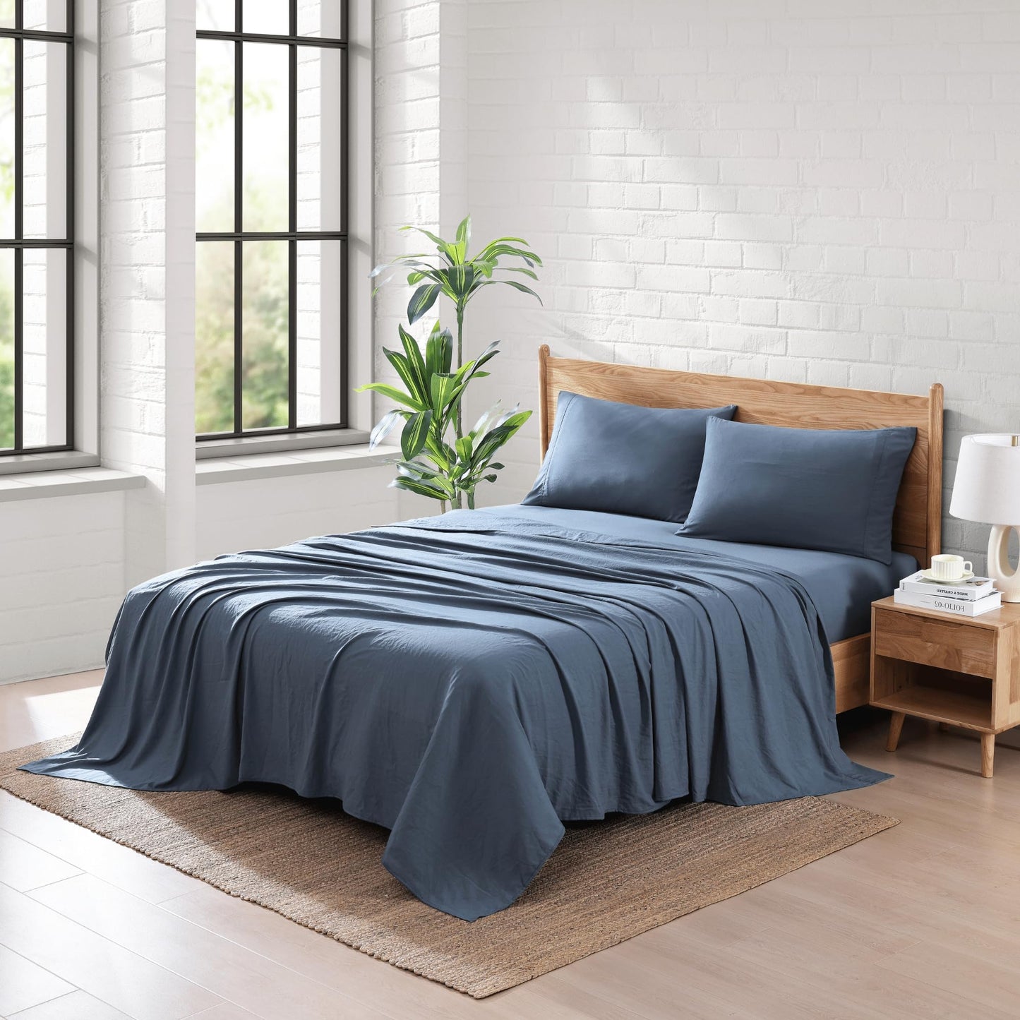 Queen Sheet Set Oxygen Washed - Premium Ultra-Soft Microfiber Queen Bed Sheets - Incredible Softness - Deep Pocket - Bedding Sheets & Pillowcases (Queen, Charcoal)