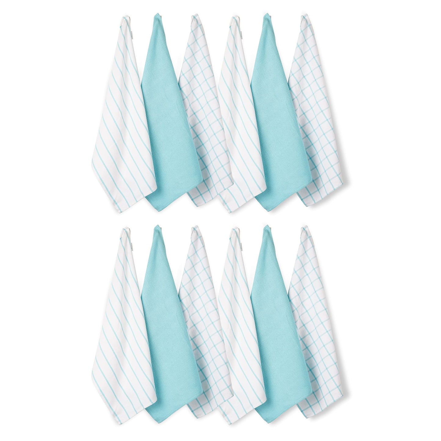 Kitchen Towels Set - Pack of 12 Cotton Dish Towels for Drying Dishes, 18”x 28”, Kitchen Hand Towels, Absorbent Tea Towels, Premium Dish Towels for Kitchen, Quick Drying Kitchen Towel Set - Olive