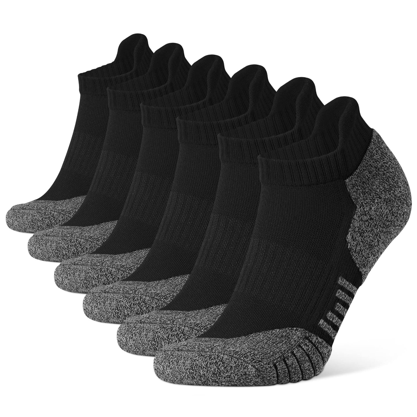 Closemate Mens Ankle Socks 6 Pairs Low Cut Athletic Socks Cotton Cushioned Tab Non-Slip Running Sport Socks