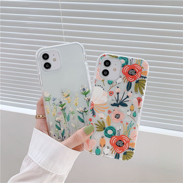 Flower Transparent All-inclusive Mobile Phone Case