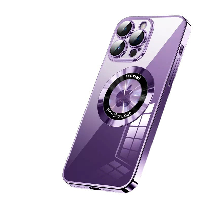 Magnifying Glass Magnetic Suction Electroplating Integrated Mirror Phone Case