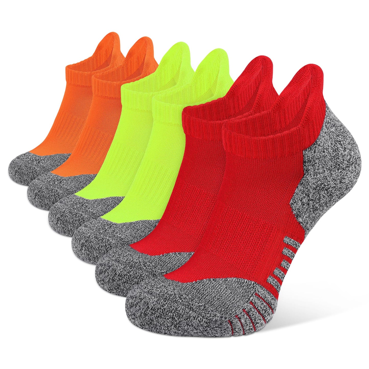 Closemate Mens Ankle Socks 6 Pairs Low Cut Athletic Socks Cotton Cushioned Tab Non-Slip Running Sport Socks