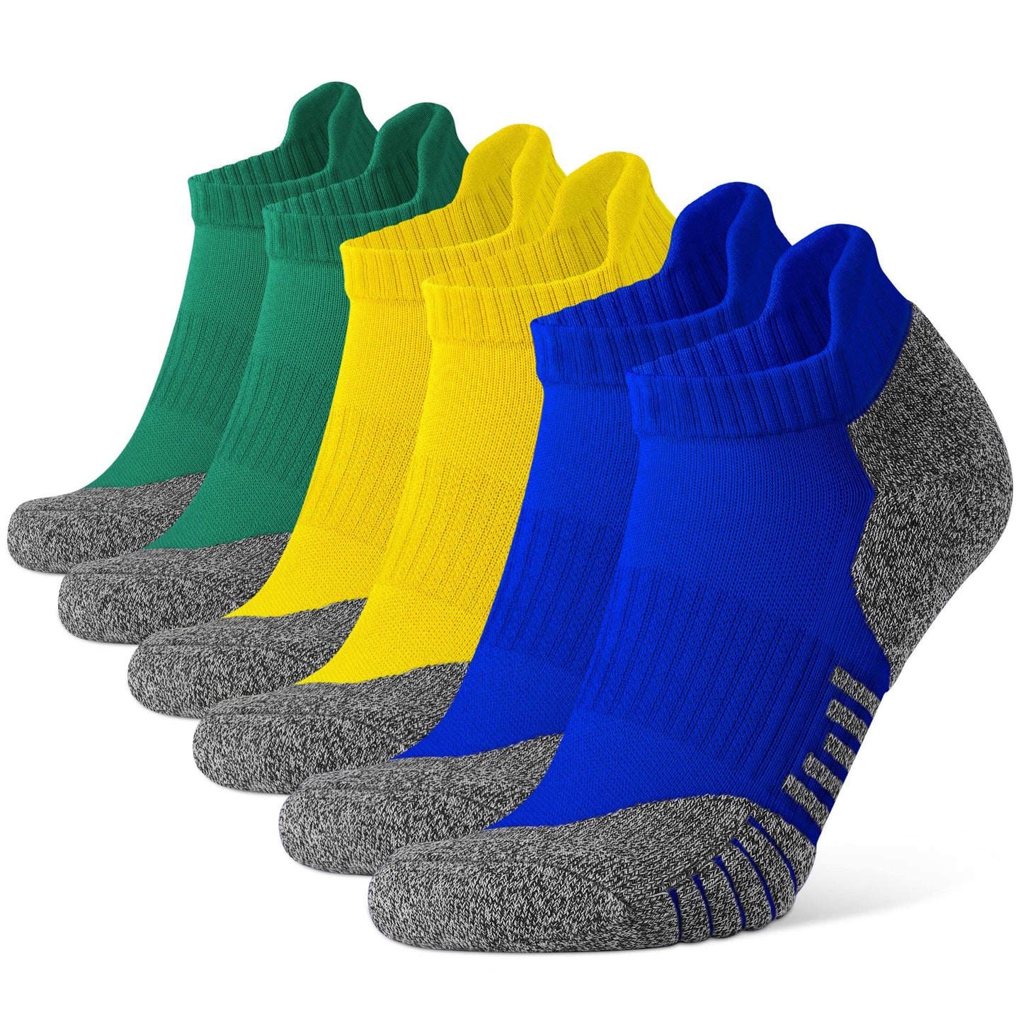 Closemate Mens Ankle Socks 6 Pairs Low Cut Athletic Socks Cotton Cushioned Tab Non-Slip Running Sport Socks