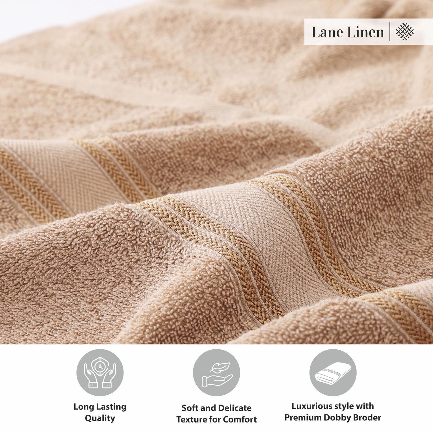 Bath Sheets - 100% Cotton Extra Large Bath Towels, 4 Piece Bath Sheet Set, Zero Twist, Quick Dry, Super Soft Shower Towels, Highly Absorbent Bathroom Towels, Hotel Spa Quality, 35 x 66 inch - Taupe
