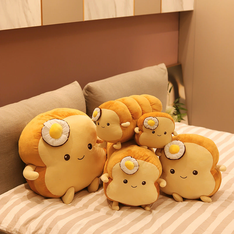 Toast plush toy pouch egg sliced bread long pillow large sleeping pillow cushion