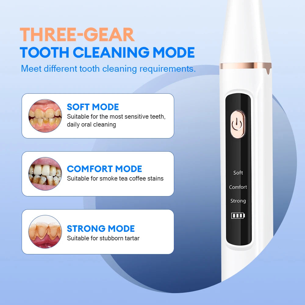 Ultrasonic Dental Calculus Remover Teeth Tartar Eliminator Plaque Scaling Removal Tooth Cleaner Scale Stain Stone Removal