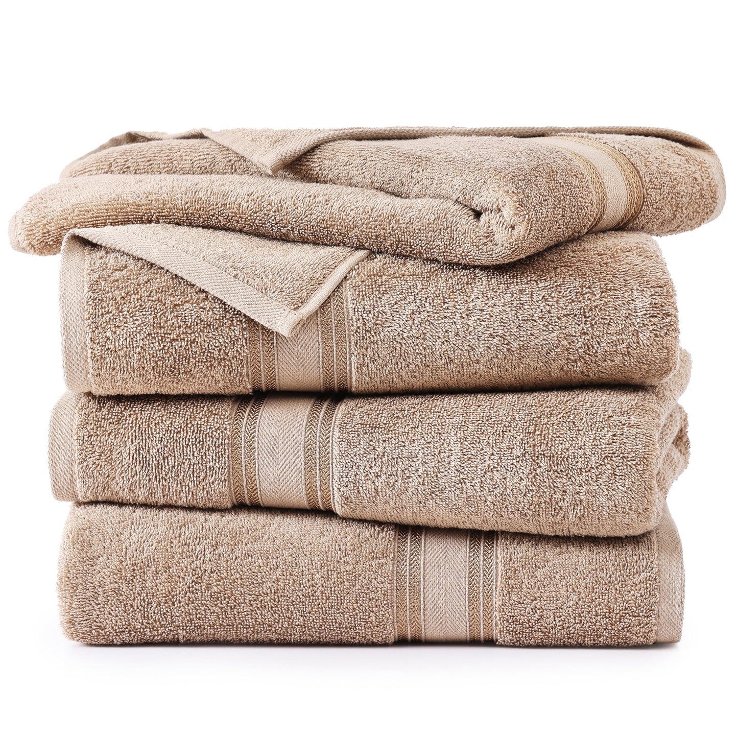 Bath Sheets - 100% Cotton Extra Large Bath Towels, 4 Piece Bath Sheet Set, Zero Twist, Quick Dry, Super Soft Shower Towels, Highly Absorbent Bathroom Towels, Hotel Spa Quality, 35 x 66 inch - Taupe