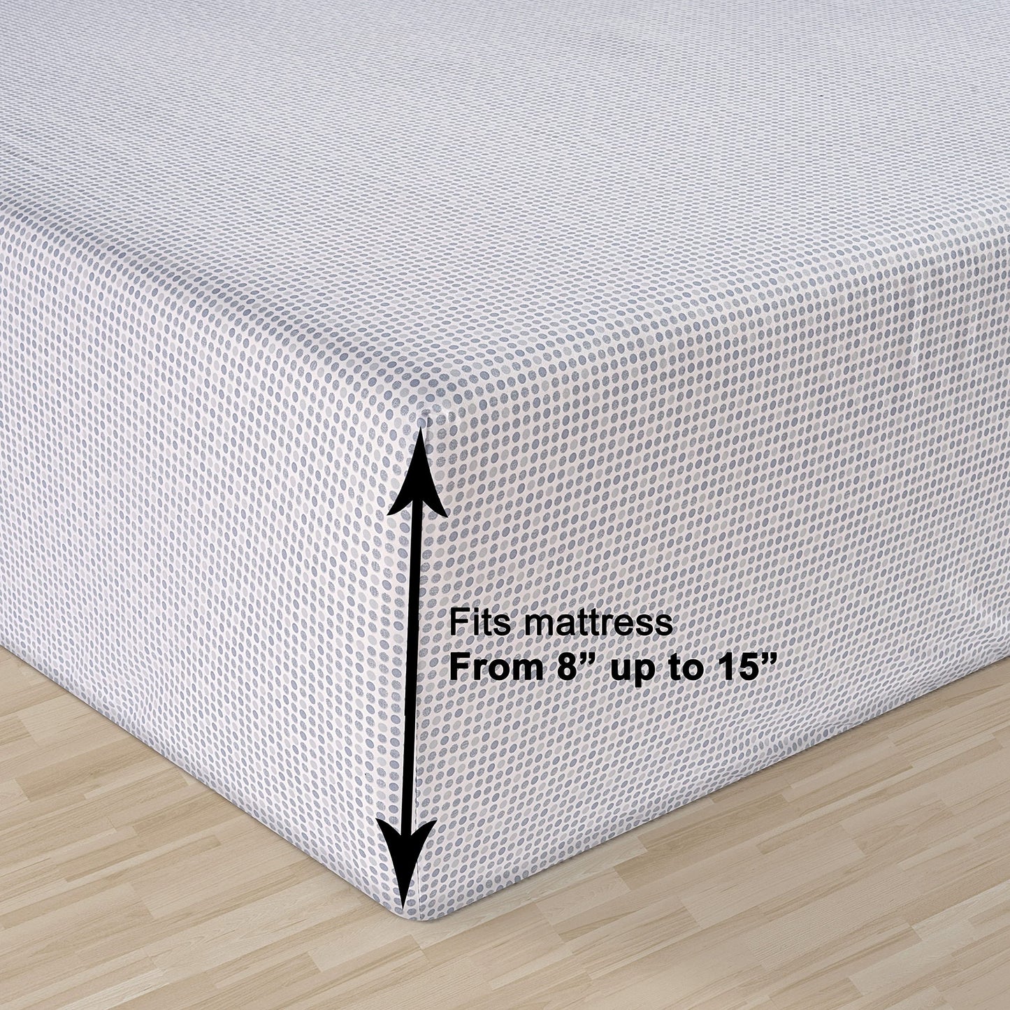Lane Linen 100% Organic Cotton Fitted Sheet Queen Size only, 3-Piece Set (1 Fitted Sheet, 2 Pillowcases), Percale Weave, Cotton Sheet, Soft, Breathable, Fits Mattress Upto 15' Deep - White