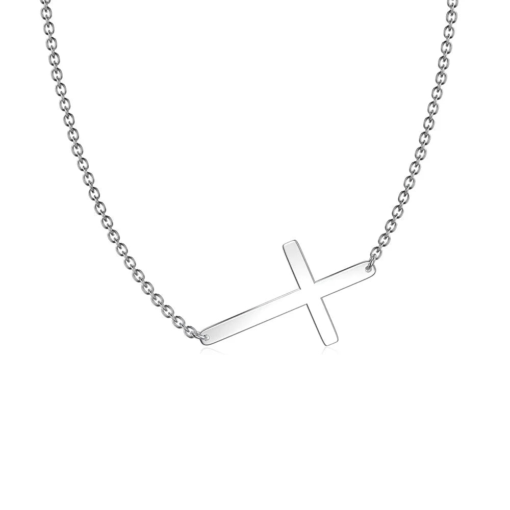 DPLAOPA 925 Sterling Silver Gold Cross Necklace Choker Gift for Her Protection Birthday Gift Religious Jewelry Holy Communion