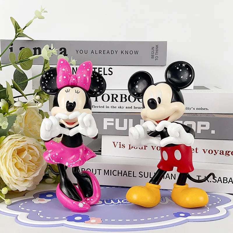 Anime Cartoon Mickey Minnie Action Figure Model Toy Proposal Wedding Decoration Car Ornament Christmas Gift Ffor Boys And Girls