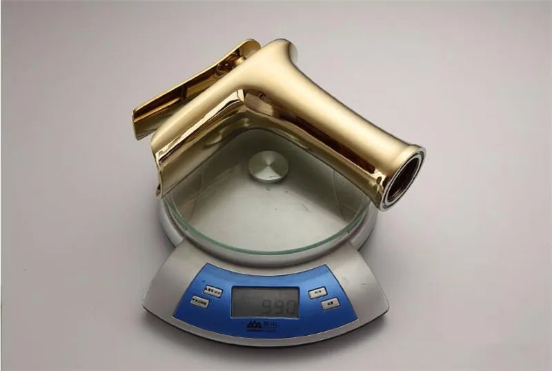 Basin Faucet Grey Waterfall Faucet Brass Bathroom Faucet Gold Bathroom Basin Faucet Mixer Tap Hot and Cold White Sink faucet