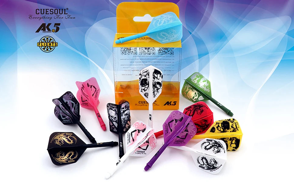 CUESOUL AK5 Integrated Dart Shaft and Flights 6 Pcs Big Wing Shape-21/28mm
