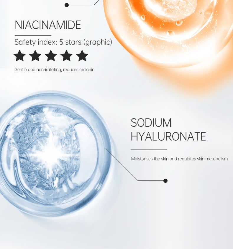Vitamin C Serum for Face Whitening Dark Spot Remover Hyaluronic Acid Facial Essence Skin Care Beauty Korean Cosmetics