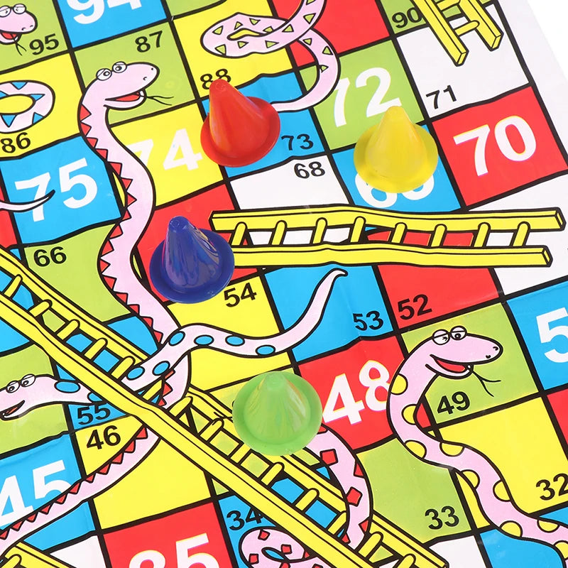 Hot!1Set Snake Ladder Educational Kids Children Toys Interesting Board Game Set Portable Flying Chess Board Family Board Game