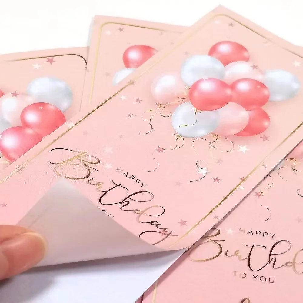 10-30Pcs "Happy Birthday To You" Stickers Pink Blue Black Birthday Gift Package Decor Seal Labels 6x15cm Exquisite Stickers